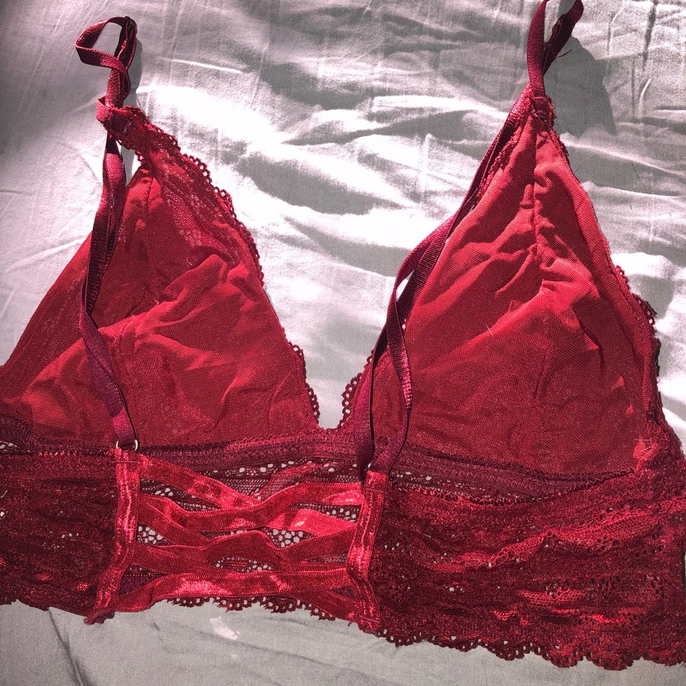 Ruby red in padded bralette